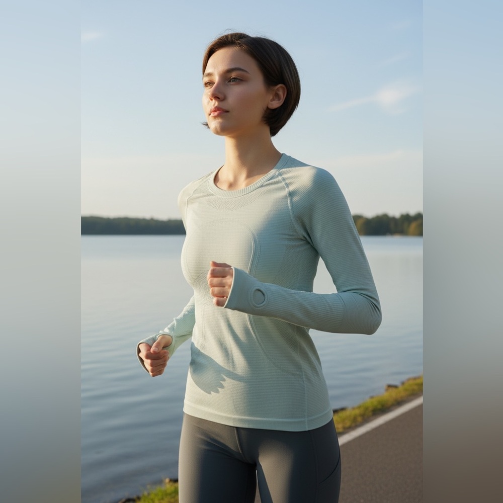 Lululemon Swiftly Tech Long Sleeve Top Mint Green Seamless Thumbholes